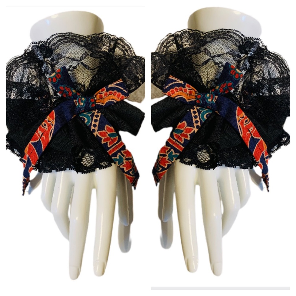 Handmade Lace Cuffs Boho Lace Cuffs Matching Set